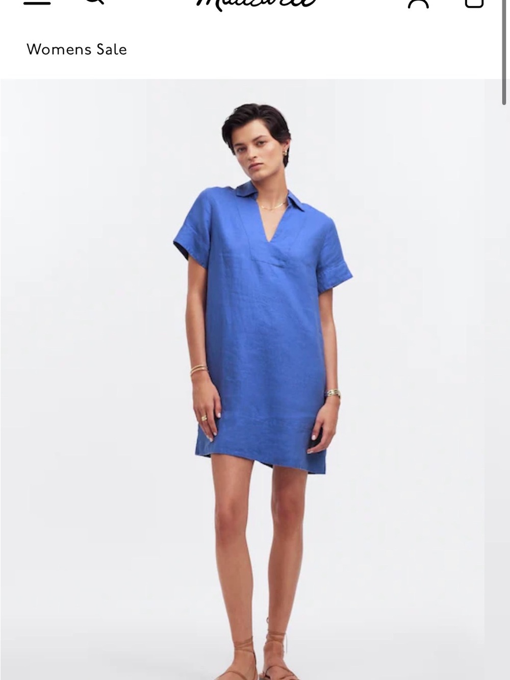 Madewell V-Neck mini dress in 100% linen